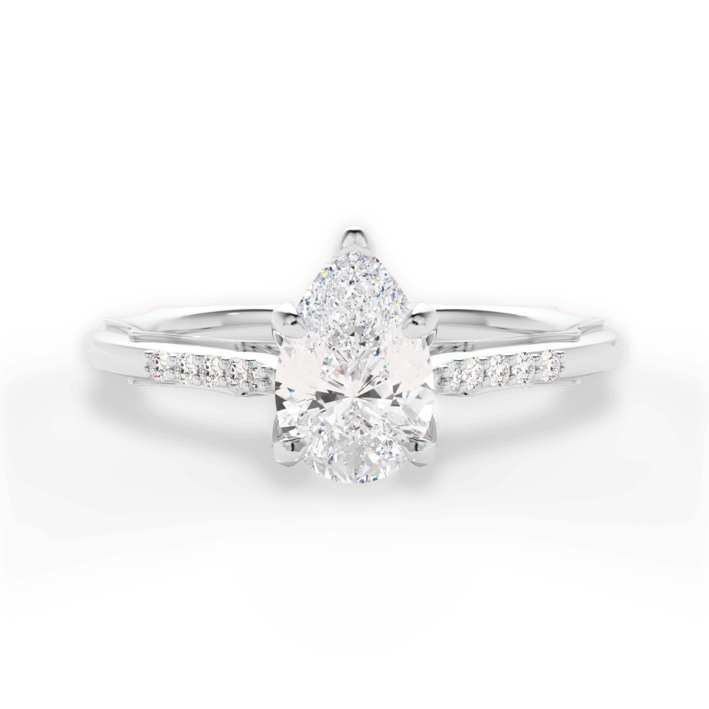 Christina Pear Cut Lab Grown Diamond Platinum Engagement Ring