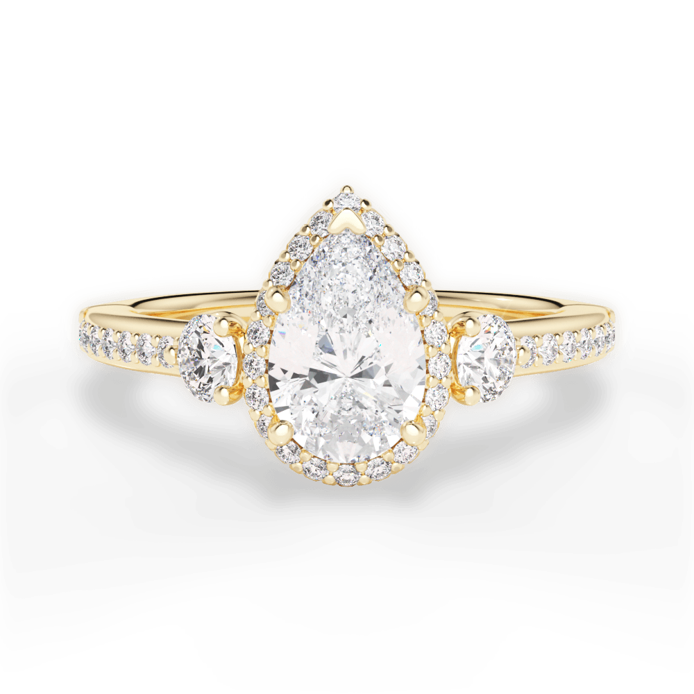 Julia Pear Cut Lab Grown Diamond 18Kt Yellow Gold Engagement Ring