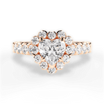 Lacey Heart Cut Lab Grown Diamond 18Kt Rose Gold Engagement Ring