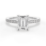 Gilda Emerald Cut Lab Grown Diamond 18Kt White Gold Engagement Ring