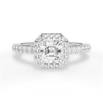 Kathleen Asscher Cut Lab Grown Diamond Platinum Engagement Ring