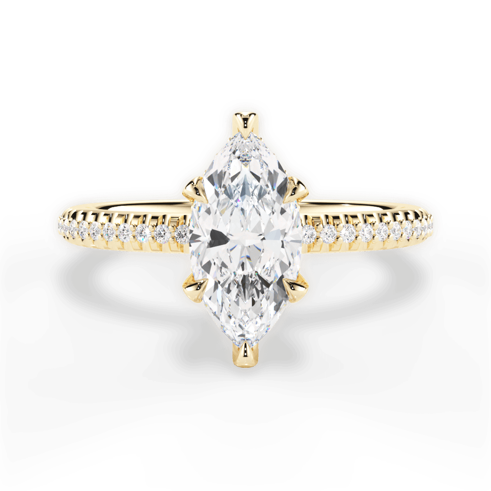 Helen Marquise Cut Lab Grown Diamond 18Kt Yellow Gold Engagement Ring