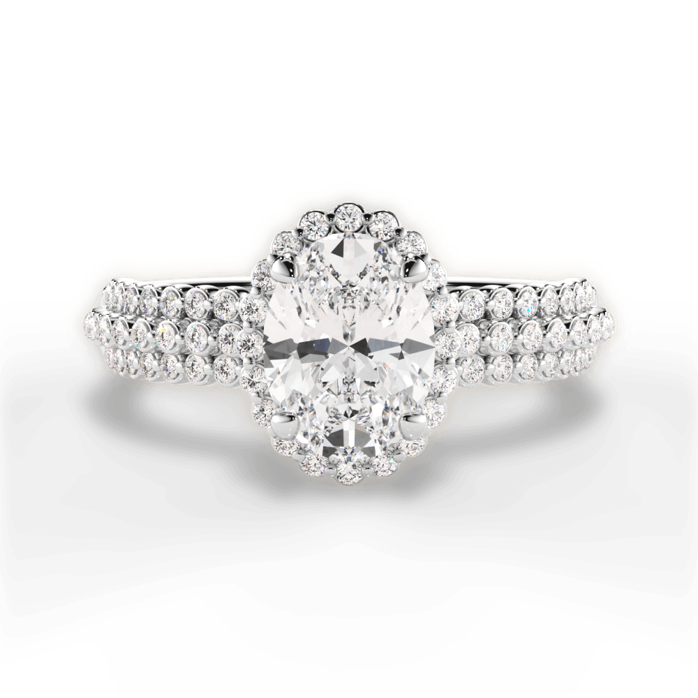 Jocelyn Oval Cut Lab Grown Diamond 18Kt White Gold Engagement Ring