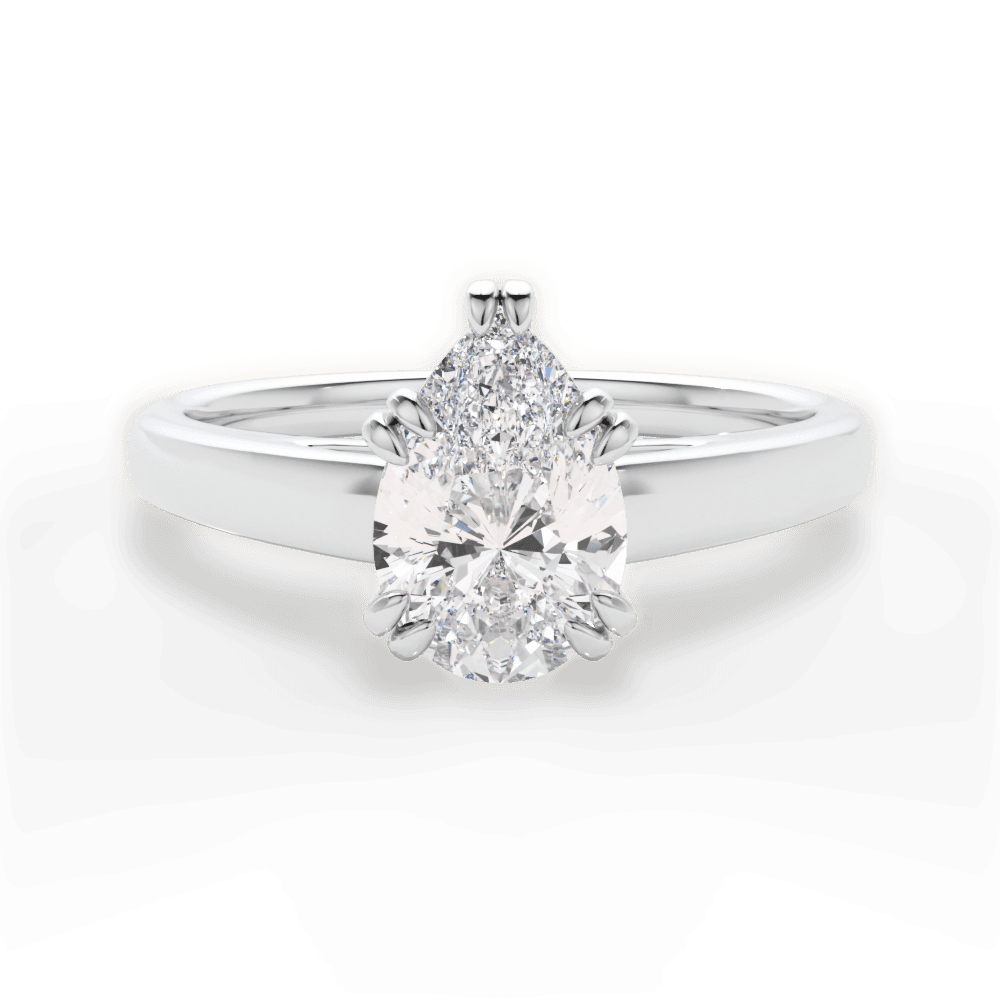 Anna Pear Cut Lab Grown Diamond 18Kt White Gold Engagement Ring
