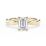 Bianca Emerald Cut Lab Grown Diamond 18Kt Yellow Gold Engagement Ring