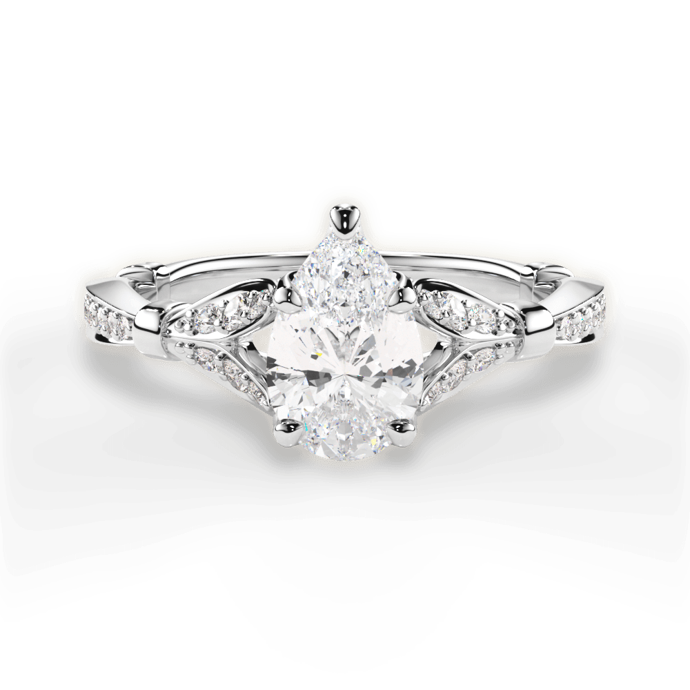Geraldine Pear Cut Lab Grown Diamond Platinum Engagement Ring