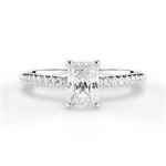 Giselle Radiant Cut Lab Grown Diamond 14Kt White Gold Engagement Ring