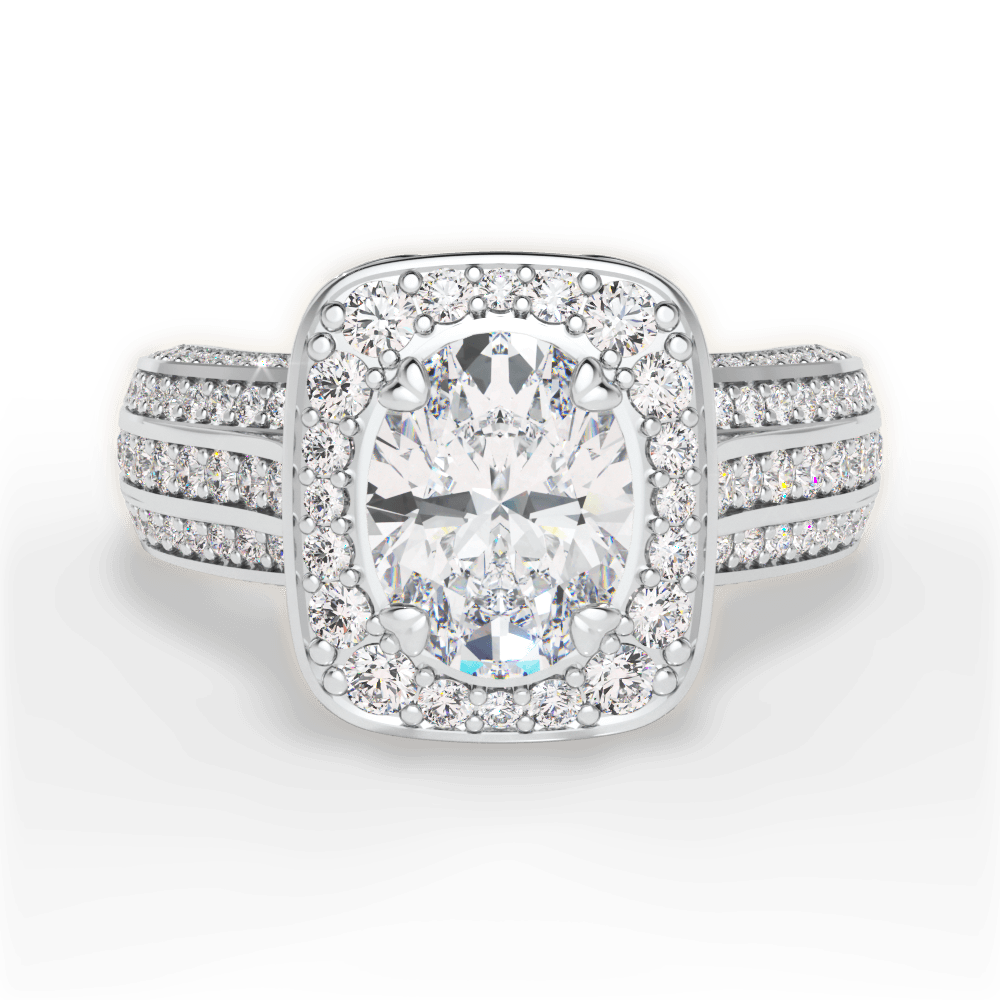 Madison Oval Cut Lab Grown Diamond Platinum Engagement Ring