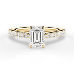 Frances Emerald Cut Lab Grown Diamond 18Kt Yellow Gold Engagement Ring