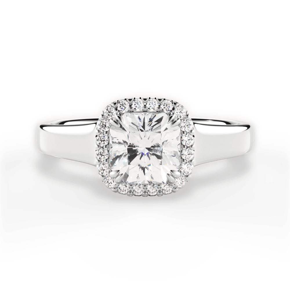 Jasmin Asscher Cut Lab Grown Diamond 14Kt White Gold Engagement Ring