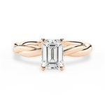 Bianca Emerald Cut Lab Grown Diamond 18Kt Rose Gold Engagement Ring