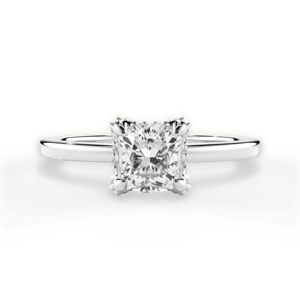 Gemma Cushion Cut Lab Grown Diamond 18Kt White Gold Engagement Ring