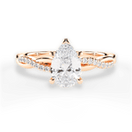 Charlotte Pear Cut Lab Grown Diamond 18Kt Rose Gold Engagement Ring