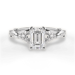 Geraldine Emerald Cut Lab Grown Diamond 14Kt White Gold Engagement Ring