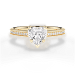 Janet Heart Cut Lab Grown Diamond 18Kt Yellow Gold Engagement Ring