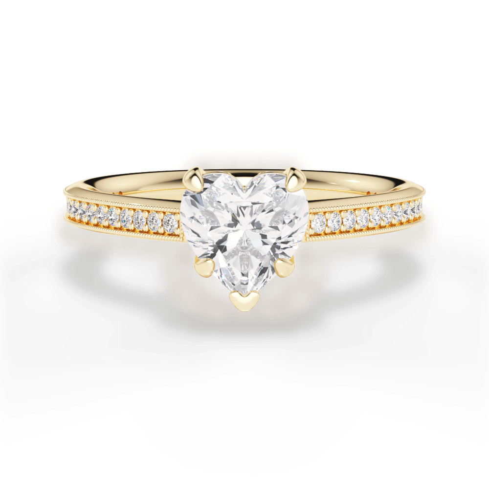 Janet Heart Cut Lab Grown Diamond 18Kt Yellow Gold Engagement Ring