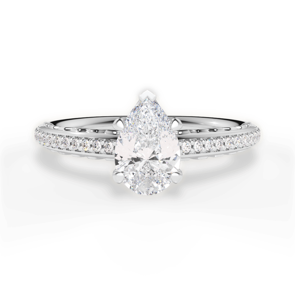 Caroline Pear Cut Lab Grown Diamond 18Kt White Gold Engagement Ring