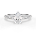 Caroline Pear Cut Lab Grown Diamond Platinum Engagement Ring