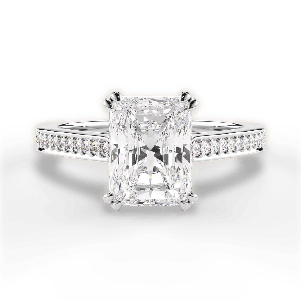 Denise Radiant Cut Lab Grown Diamond Platinum Engagement Ring