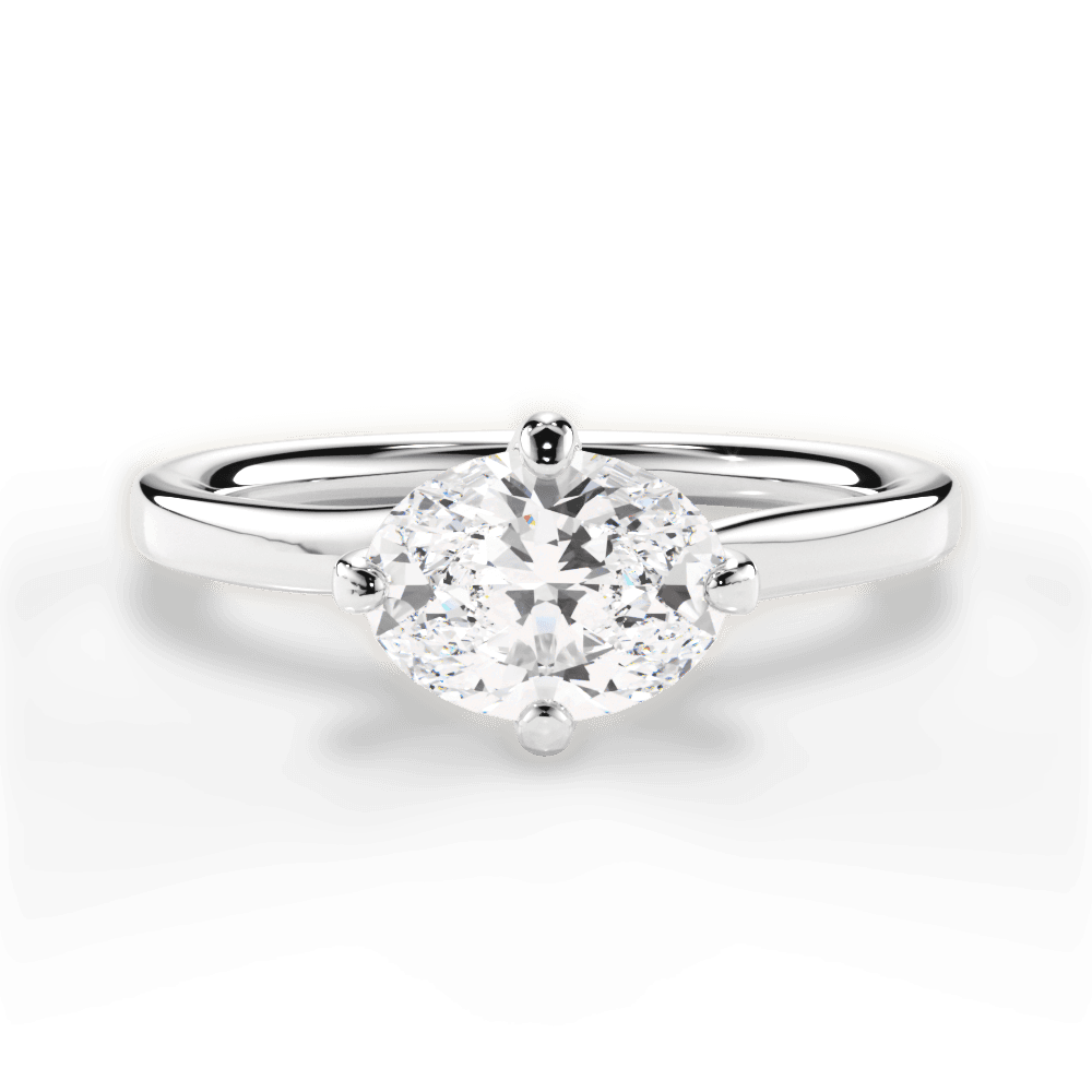 Ashley Oval Cut Lab Grown Diamond 14Kt White Gold Engagement Ring