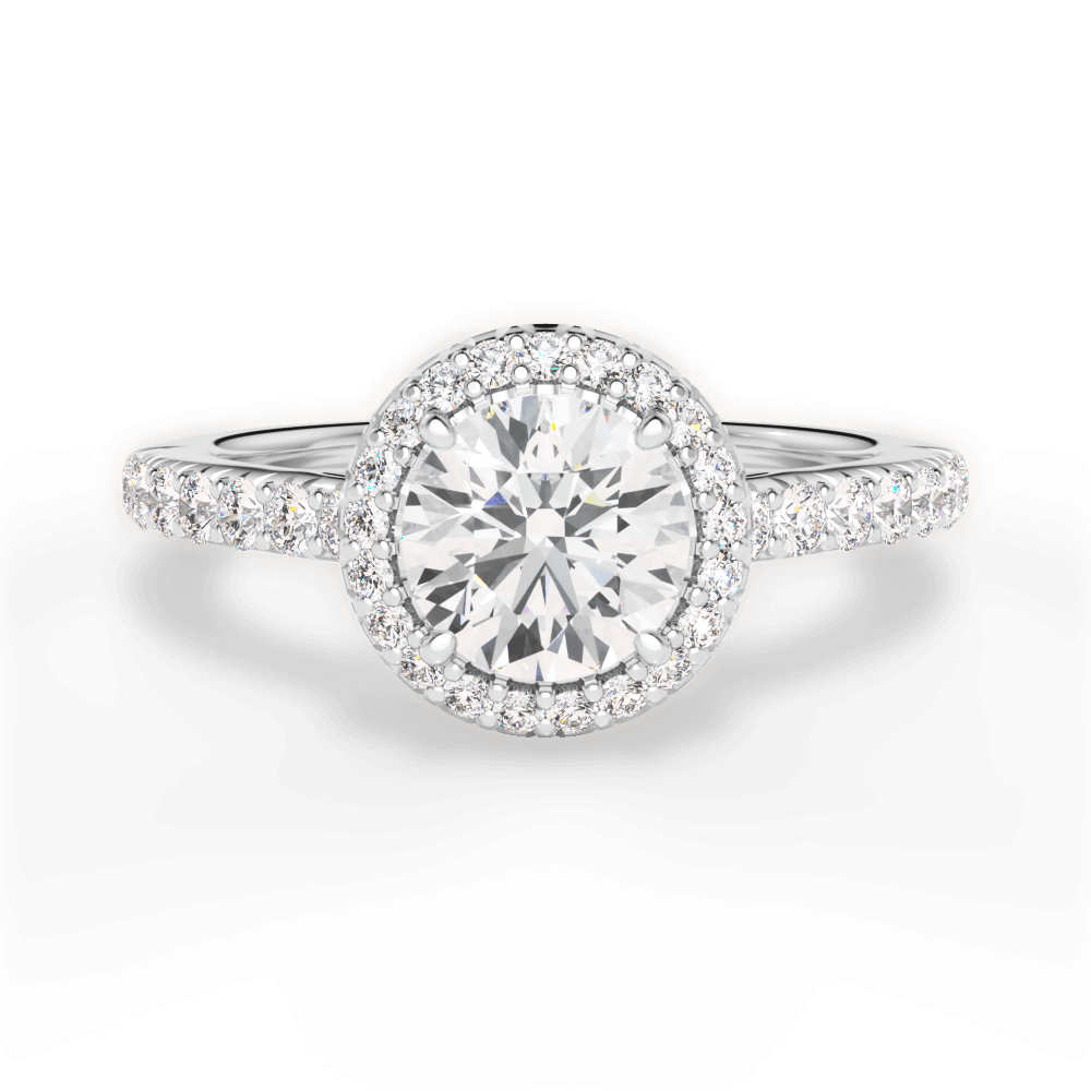Kathleen Round Cut Lab Grown Diamond 14Kt White Gold Engagement Ring