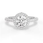 Kathleen Round Cut Lab Grown Diamond 18Kt White Gold Engagement Ring