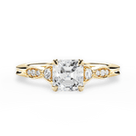 Cassie Asscher Cut Lab Grown Diamond 18Kt Yellow Gold Engagement Ring