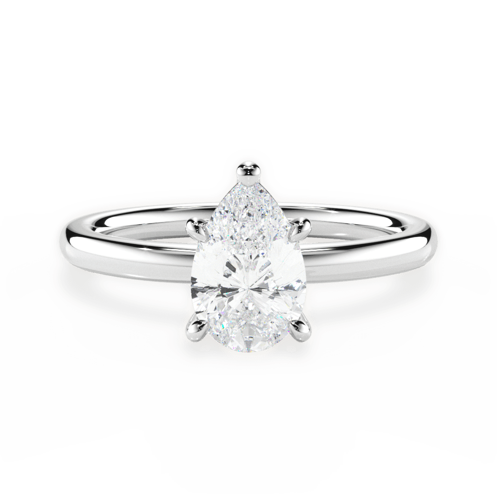Angela Pear Cut Lab Grown Diamond 14Kt White Gold Engagement Ring