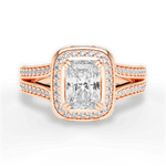 Mackenzie Radiant Cut Lab Grown Diamond 18Kt Rose Gold Engagement Ring