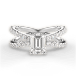 Lauren Emerald Cut Lab Grown Diamond 18Kt White Gold Engagement Ring