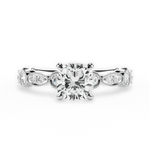 Edith Cushion Cut Lab Grown Diamond Platinum Engagement Ring