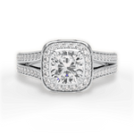 Mackenzie Cushion Cut Lab Grown Diamond Platinum Engagement Ring