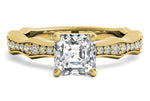 Wendy asscher lab diamond engagement ring in 18k yellow gold