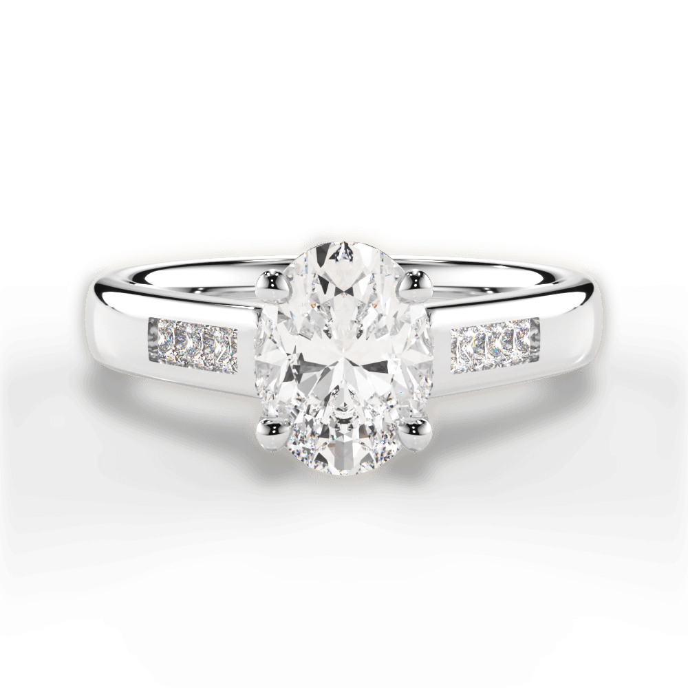 Brittany Oval Cut Lab Grown Diamond Platinum Engagement Ring