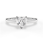 Annette Heart Cut Lab Grown Diamond 14Kt White Gold Engagement Ring