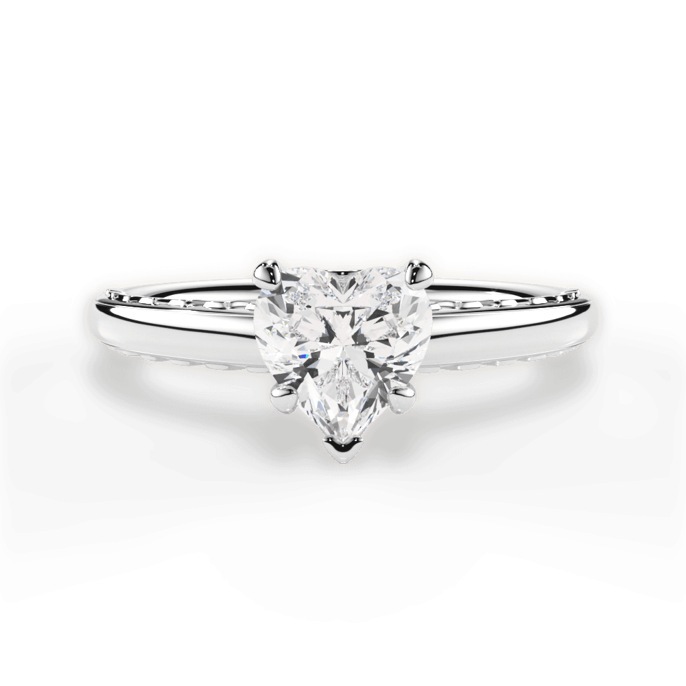 Annette Heart Cut Lab Grown Diamond Platinum Engagement Ring
