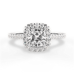 Ingrid Cushion Cut Lab Grown Diamond Platinum Engagement Ring