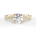 Delia Round Cut Lab Grown Diamond 18Kt Yellow Gold Engagement Ring
