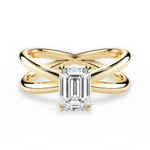 Ada Emerald Cut Lab Grown Diamond 18Kt Yellow Gold Engagement Ring
