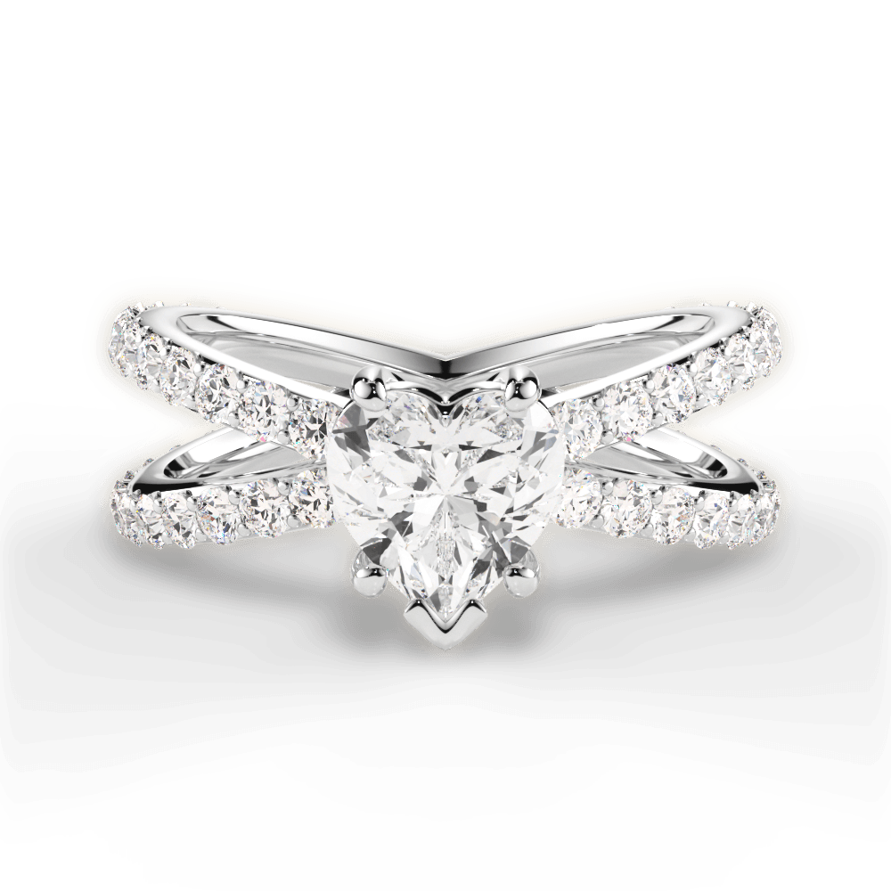 Lauren Heart Cut Lab Grown Diamond 14Kt White Gold Engagement Ring
