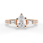 Katie Pear Cut Lab Grown Diamond 18Kt Rose Gold Engagement Ring