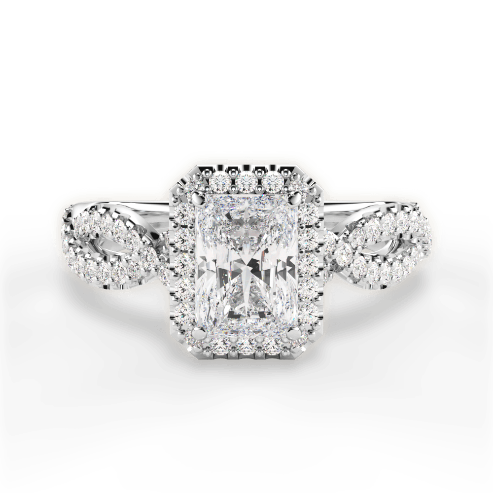 Latoya Radiant Cut Lab Grown Diamond Platinum Engagement Ring