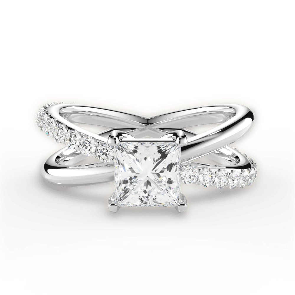 Jennifer Princess Cut Lab Grown Diamond 14Kt White Gold Engagement Ring