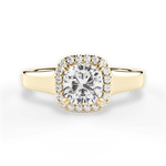 Jasmin Cushion Cut Lab Grown Diamond 18Kt Yellow Gold Engagement Ring