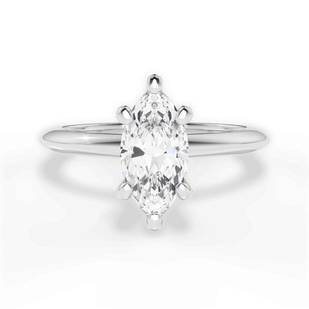 Alicia Marquise Cut Lab Grown Diamond Platinum Engagement Ring