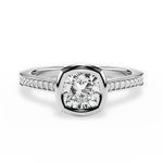 Deanna Cushion Cut Lab Grown Diamond 14Kt White Gold Engagement Ring